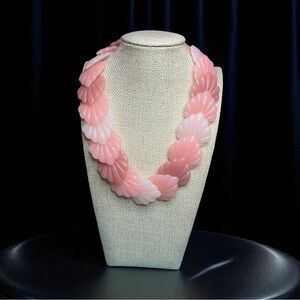 Vintage Lucite Pink Shell Necklace
